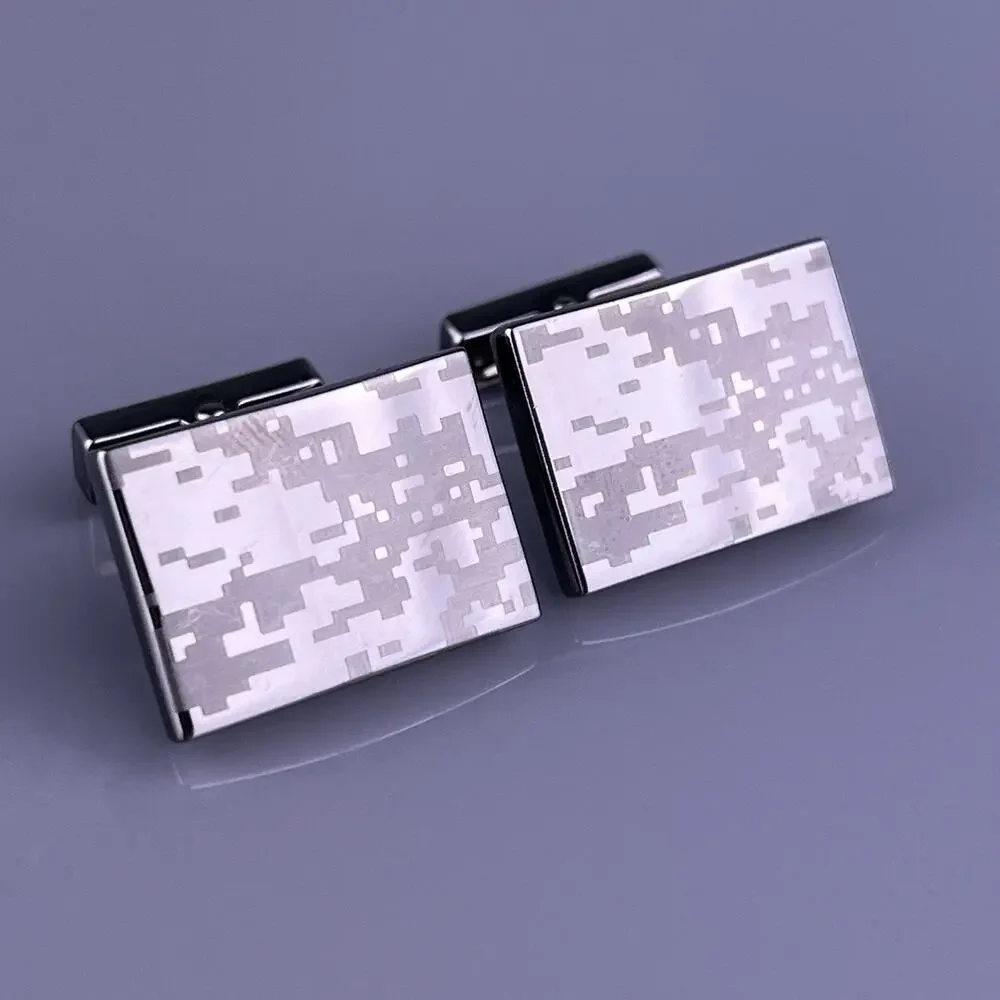 Pixel Pixelated Camouflage Cufflinks Black Tone Camo Squares Kenneth Cole Modern